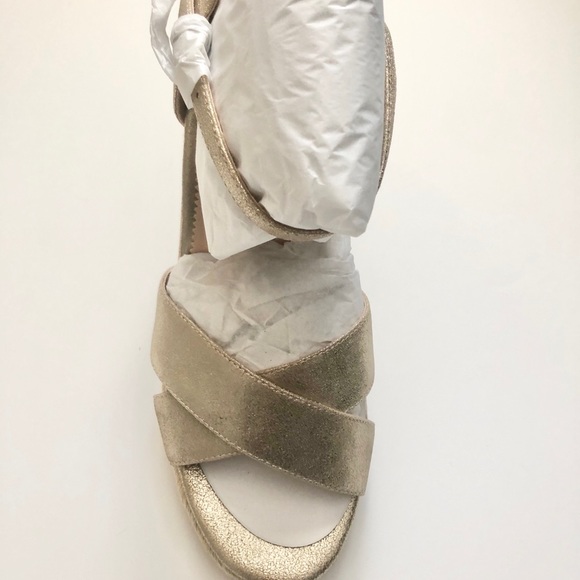 NEW JCrew Jute Metallic Wedge Sandals - Picture 5 of 8